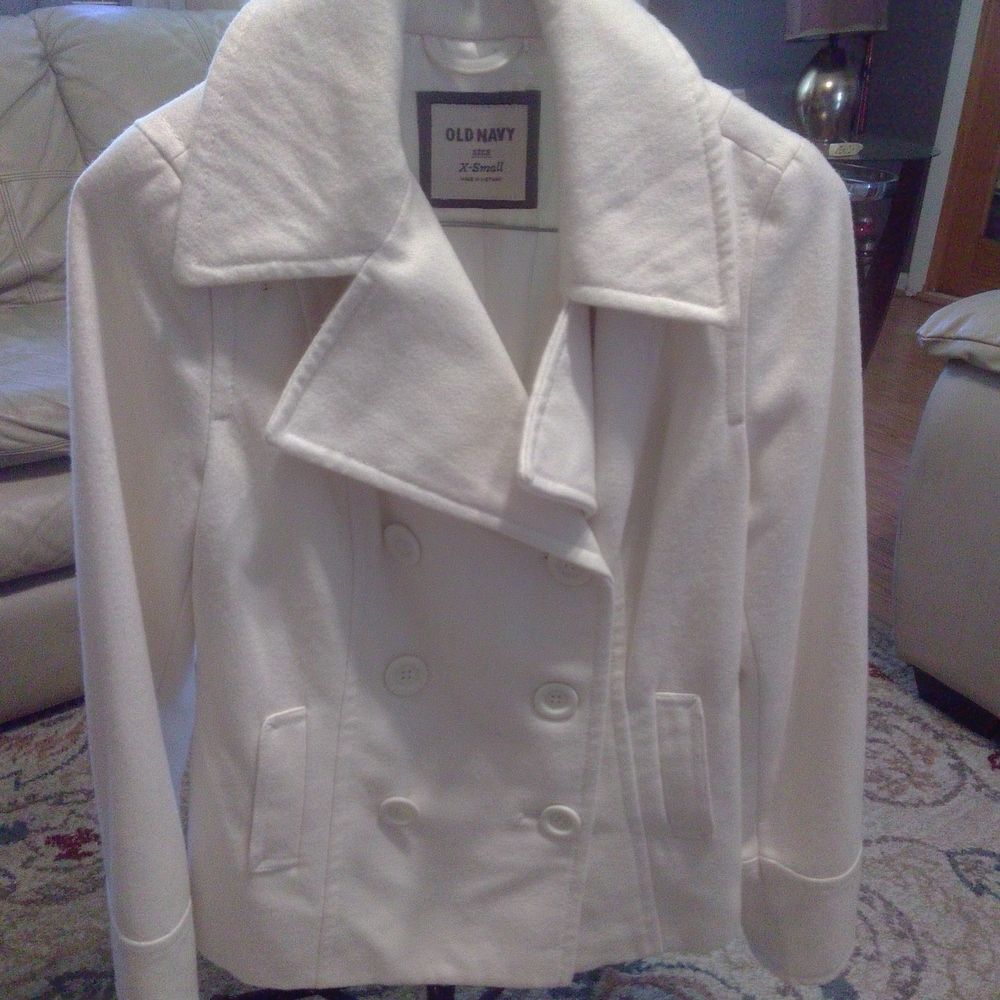 Old Navy Women's White Peacoat